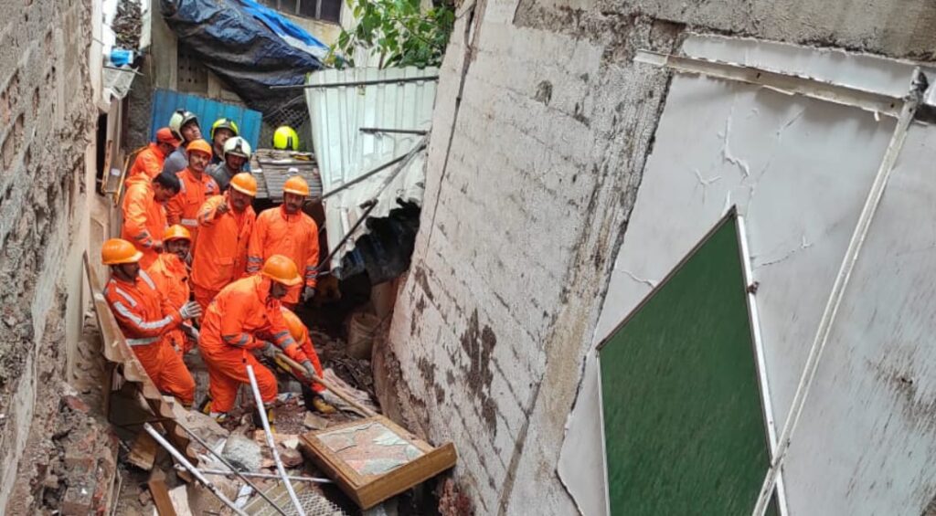 Mumbai: Multi-Storey Building Crumbles In Ghatkopar, Rescue Operation Underway