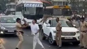 Man Restrained By Police After Roadside Confrontation At Marine Drive